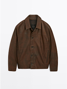 Chaqueta piel ovina acabado ante